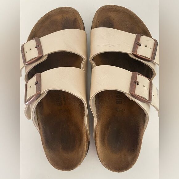 Birkenstock Arizona Birko-Flor Cream Size 38 - Picture 2 of 7